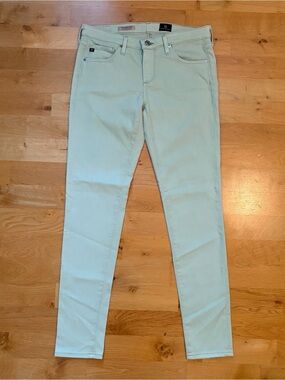 AG Adriano Goldschmied The Legging Ankle Jeans, Mint Green, Size 28R